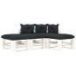 vidaXL 4-tlg. Garten-Lounge-Set Paletten mit Kissen in Anthrazit Holz vidaXL 4-tlg. Garten-Lounge-Set Paletten mit Kissen in Anthrazit Holz