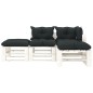 vidaXL 4-tlg. Garten-Lounge-Set Paletten mit Kissen in Anthrazit Holz vidaXL 4-tlg. Garten-Lounge-Set Paletten mit Kissen in Anthrazit Holz