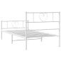 vidaXL Bettgestell mit Kopf- und Fußteil Metall Weiß 80x200 cm vidaXL Bettgestell mit Kopf- und Fußteil Metall Weiß 80x200 cm