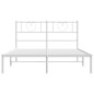 vidaXL Bettgestell mit Kopfteil Metall Weiß 120x190 cm vidaXL Bettgestell mit Kopfteil Metall Weiß 120x190 cm