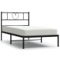 vidaXL Bettgestell mit Kopfteil Metall Schwarz 75x190 cm vidaXL Bettgestell mit Kopfteil Metall Schwarz 75x190 cm