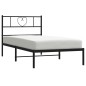 vidaXL Bettgestell mit Kopfteil Metall Schwarz 75x190 cm vidaXL Bettgestell mit Kopfteil Metall Schwarz 75x190 cm