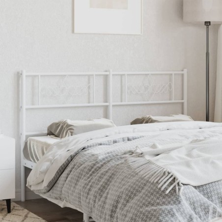 vidaXL Kopfteil Metall Weiß 135 cm