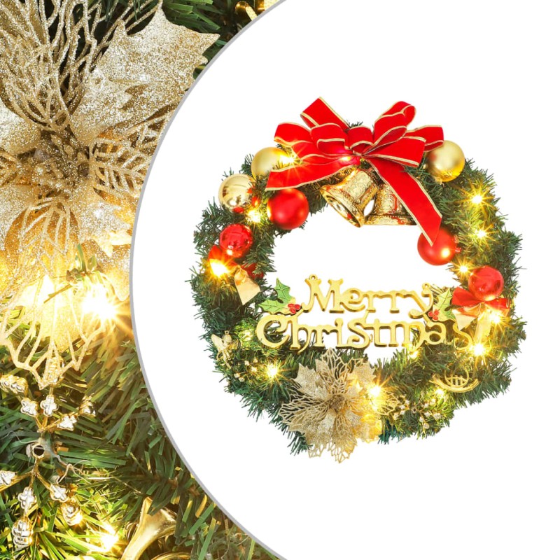 vidaXL Weihnachtskranz mit 20 LEDs Grün 45 cm vidaXL Weihnachtskranz mit 20 LEDs Grün 45 cm