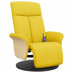vidaXL Massagesessel mit Fußteil Hellgelb Stoff
