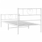vidaXL Bettgestell mit Kopf- und Fußteil Metall Weiß 90x200 cm