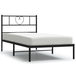 vidaXL Bettgestell mit Kopfteil Metall Schwarz 100x200 cm