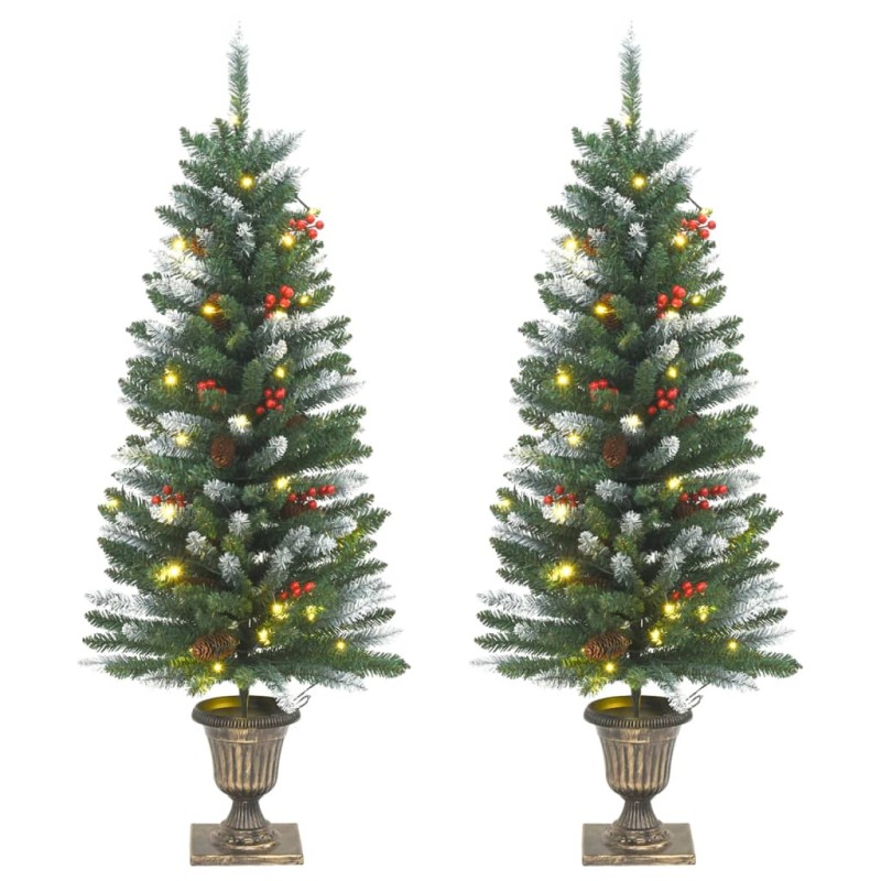 vidaXL Künstliche Weihnachtsbäume 2 Stk. 100 LEDs Grün und Weiß 120 cm vidaXL Künstliche Weihnachtsbäume 2 Stk. 100 LEDs Grün und Weiß 120 cm