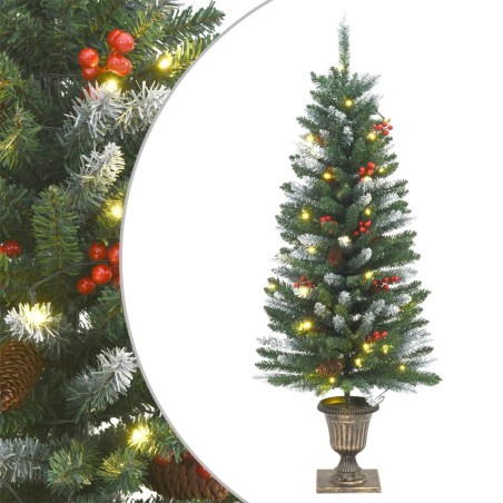 vidaXL Künstliche Weihnachtsbäume 2 Stk. 100 LEDs Grün und Weiß 120 cm