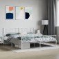 vidaXL Bettgestell mit Kopf- und Fußteil Metall Weiß 183x213 cm vidaXL Bettgestell mit Kopf- und Fußteil Metall Weiß 183x213 cm
