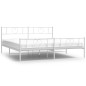 vidaXL Bettgestell mit Kopf- und Fußteil Metall Weiß 183x213 cm vidaXL Bettgestell mit Kopf- und Fußteil Metall Weiß 183x213 cm