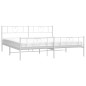 vidaXL Bettgestell mit Kopf- und Fußteil Metall Weiß 183x213 cm vidaXL Bettgestell mit Kopf- und Fußteil Metall Weiß 183x213 cm