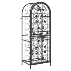 vidaXL Weinregal für 41 Flaschen Schwarz 45x36x120 cm Schmiedeeisen