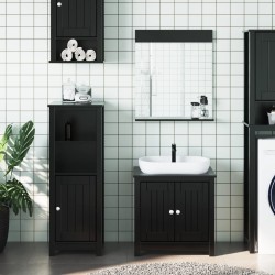 vidaXL 3-tlg. Badmöbel-Set BERG Schwarz Massivholz Kiefer