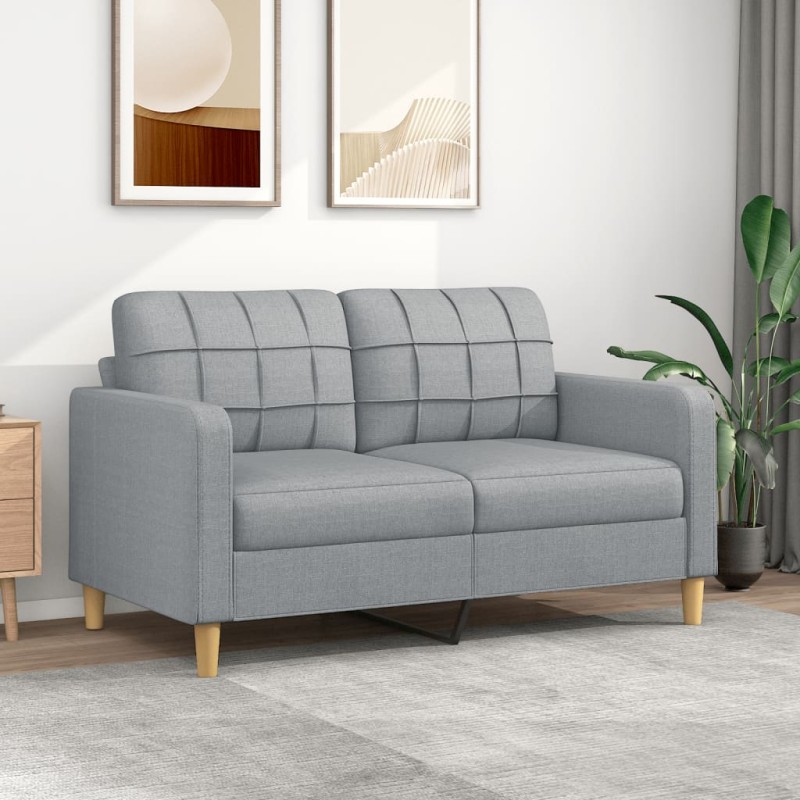 vidaXL 2-Sitzer-Sofa Hellgrau 140 cm Stoff vidaXL 2-Sitzer-Sofa Hellgrau 140 cm Stoff