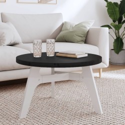 vidaXL Tischplatte Rund Schwarz Ø70x3 cm Massivholz Kiefer