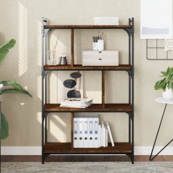 vidaXL Bücherregal 4 Böden Braun Eiche-Optik 76x32x123cm Holzwerkstoff
