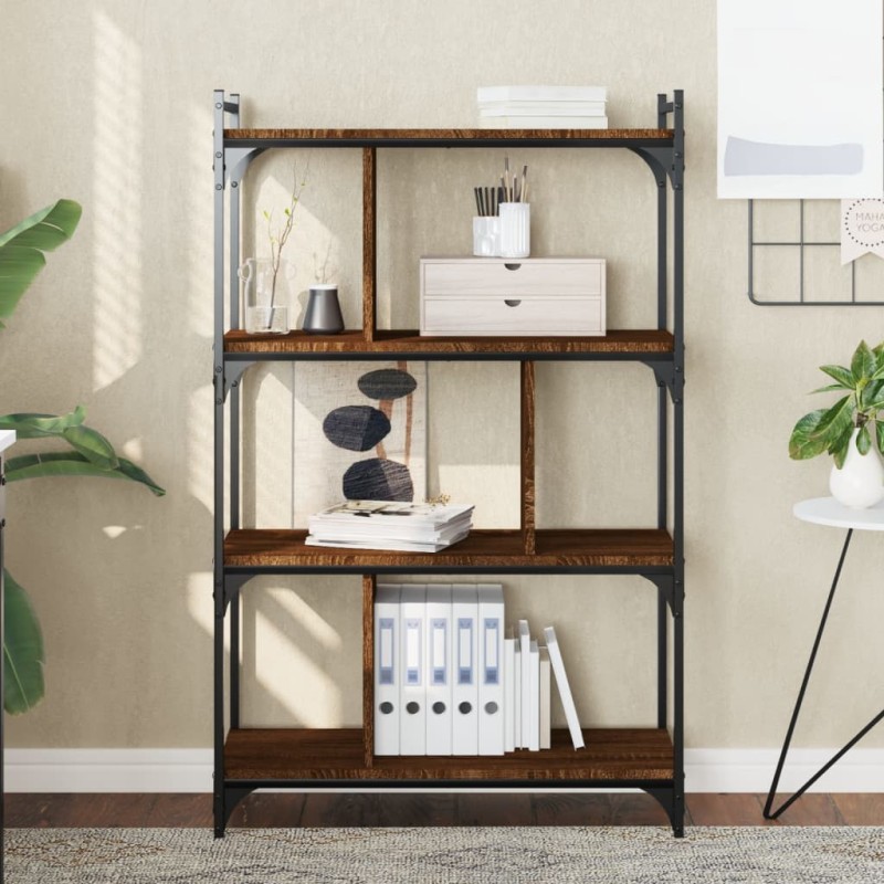 vidaXL Bücherregal 4 Böden Braun Eiche-Optik 76x32x123cm Holzwerkstoff vidaXL Bücherregal 4 Böden Braun Eiche-Optik 76x32x123cm Holzwerkstoff