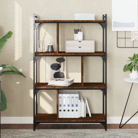 vidaXL Bücherregal 4 Böden Braun Eiche-Optik 76x32x123cm Holzwerkstoff