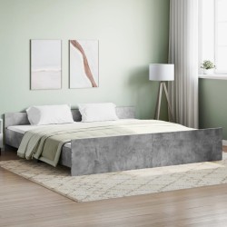 vidaXL Bettgestell mit Kopf- und Fußteil Betongrau 180x200 cm