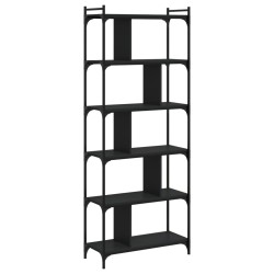 vidaXL Bücherregal 6 Böden Schwarz 76x32x192 cm Holzwerkstoff