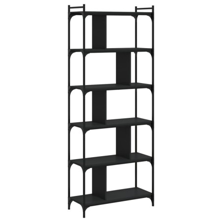 vidaXL Bücherregal 6 Böden Schwarz 76x32x192 cm Holzwerkstoff