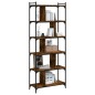vidaXL Bücherregal 6 Böden Räuchereiche 76x32x192 cm Holzwerkstoff vidaXL Bücherregal 6 Böden Räuchereiche 76x32x192 cm Holzwerkstoff