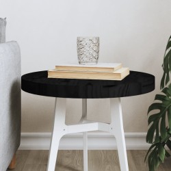vidaXL Tischplatte Rund Schwarz Ø40x3 cm Massivholz Kiefer