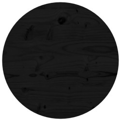 vidaXL Tischplatte Rund Schwarz Ø40x3 cm Massivholz Kiefer