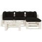 5-tlg. Garten-Lounge-Set Paletten mit Kissen in Schwarz Holz 5-tlg. Garten-Lounge-Set Paletten mit Kissen in Schwarz Holz