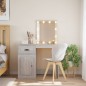 vidaXL Schminktisch mit LED-Leuchten Grau Sonoma 90x42x132,5 cm vidaXL Schminktisch mit LED-Leuchten Grau Sonoma 90x42x132,5 cm