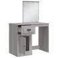 vidaXL Schminktisch mit LED-Leuchten Grau Sonoma 90x42x132,5 cm vidaXL Schminktisch mit LED-Leuchten Grau Sonoma 90x42x132,5 cm