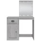 vidaXL Schminktisch mit LED-Leuchten Grau Sonoma 90x42x132,5 cm vidaXL Schminktisch mit LED-Leuchten Grau Sonoma 90x42x132,5 cm