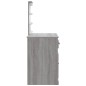 vidaXL Schminktisch mit LED-Leuchten Grau Sonoma 90x42x132,5 cm vidaXL Schminktisch mit LED-Leuchten Grau Sonoma 90x42x132,5 cm