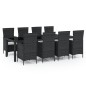 vidaXL 9-tlg. Garten-Essgruppe mit Kissen Poly Rattan Schwarz vidaXL 9-tlg. Garten-Essgruppe mit Kissen Poly Rattan Schwarz