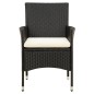 vidaXL 9-tlg. Garten-Essgruppe mit Kissen Poly Rattan Schwarz vidaXL 9-tlg. Garten-Essgruppe mit Kissen Poly Rattan Schwarz