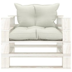 vidaXL Garten-Palettensofa mit Kissen in Beige Holz