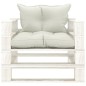 vidaXL Garten-Palettensofa mit Kissen in Beige Holz vidaXL Garten-Palettensofa mit Kissen in Beige Holz