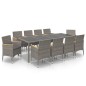 vidaXL 11-tlg. Garten-Essgruppe mit Kissen Poly Rattan Schwarz & Grau vidaXL 11-tlg. Garten-Essgruppe mit Kissen Poly Rattan Schwarz & Grau