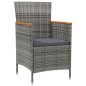 vidaXL 11-tlg. Garten-Essgruppe mit Kissen Poly Rattan Schwarz & Grau vidaXL 11-tlg. Garten-Essgruppe mit Kissen Poly Rattan Schwarz & Grau