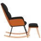 vidaXL Schaukelsessel mit Hocker Schwarz Stoff vidaXL Schaukelsessel mit Hocker Schwarz Stoff