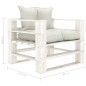vidaXL Garten-Palettensofa mit Kissen in Beige Holz vidaXL Garten-Palettensofa mit Kissen in Beige Holz
