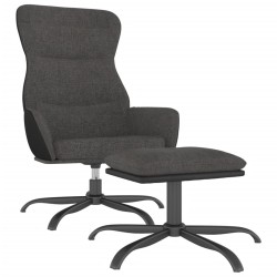 vidaXL Relaxsessel mit Hocker Dunkelgrau Stoff