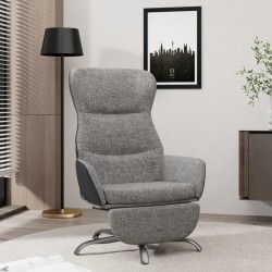 vidaXL Relaxsessel mit Fußstütze Hellgrau Stoff