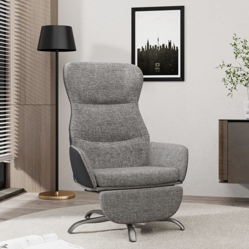 vidaXL Relaxsessel mit Fußstütze Hellgrau Stoff vidaXL Relaxsessel mit Fußstütze Hellgrau Stoff