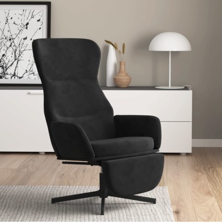 vidaXL Relaxsessel mit Fußstütze Schwarz Samt