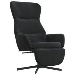 vidaXL Relaxsessel mit Fußstütze Schwarz Samt