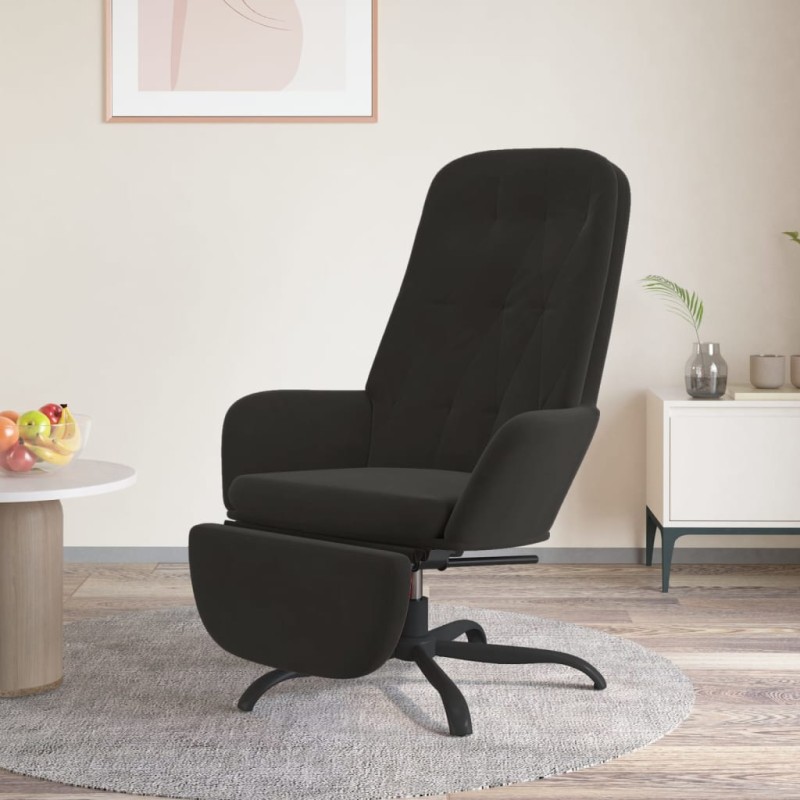 vidaXL Relaxsessel mit Fußstütze Schwarz Samt vidaXL Relaxsessel mit Fußstütze Schwarz Samt