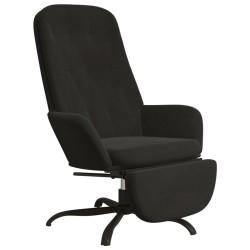 vidaXL Relaxsessel mit Fußstütze Schwarz Samt