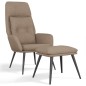 vidaXL Relaxsessel mit Hocker Taupe Mikrofasergewebe vidaXL Relaxsessel mit Hocker Taupe Mikrofasergewebe